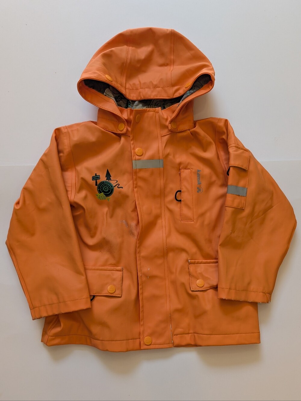 2/$15 💙 Kamik Kids Orange Hooded Rain Jacket
